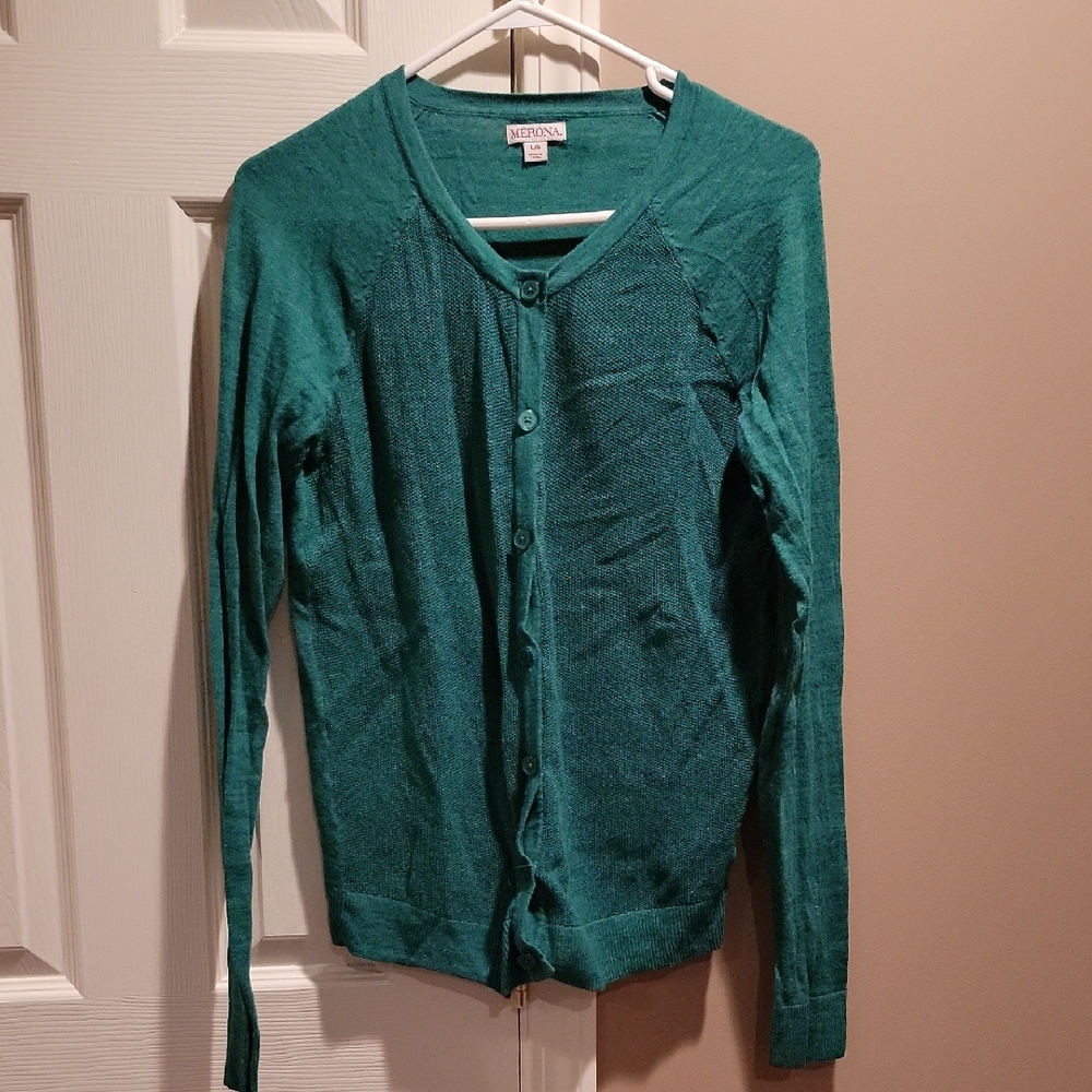 Merona Women's Teal Button-Up Cardigan